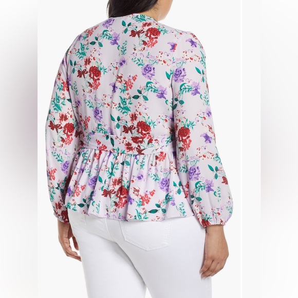 Bobeau Floral Wrap Blouse - Picture 9 of 10